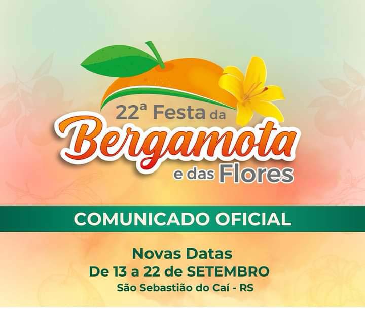 Festa da Bergamota e das Flores é confirmada de 13 a 22 de setembro, em São Sebastião do Caí