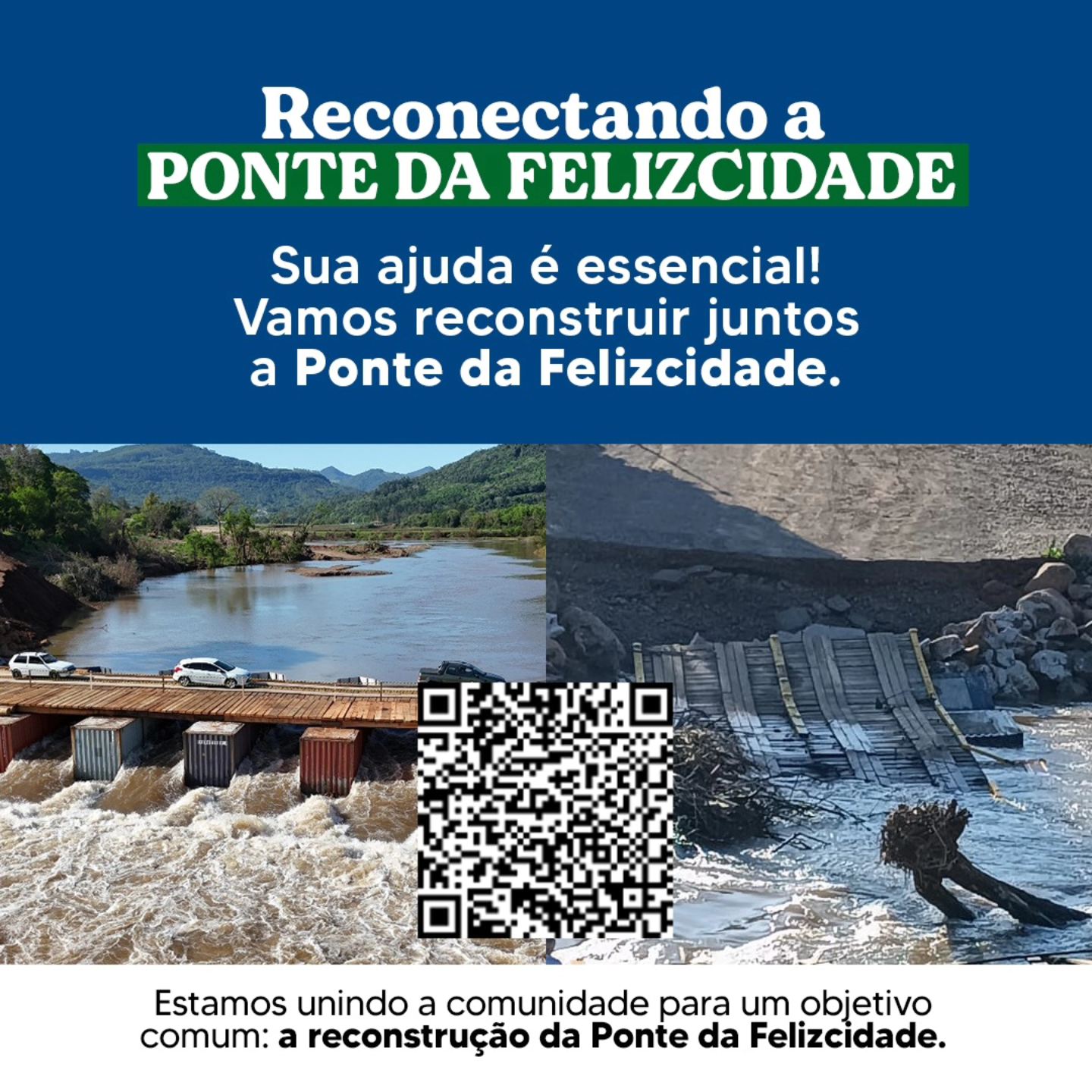 Lançada campanha para reconstrução da ponte sobre contêineres